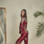 Burgundy Silk Blend Pyjama Set, thumbnail 2 of 4