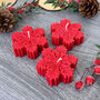 Red Christmas Snowflake Candle Decoration Gift, thumbnail 1 of 6