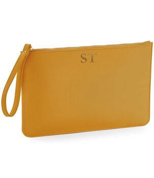 Personalised Monogram Faux Leather Flat Pouch, 7 of 12
