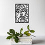 Modern Geometric Womans Face Wooden Wall Line Art Decor, thumbnail 1 of 9