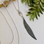 Sterling Silver Long Leaf And Pearl Boho Earrings, thumbnail 7 of 7