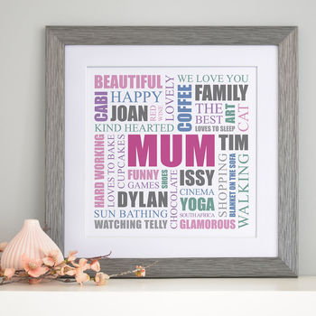 Personalised Mum Square Typographic Word Art, 11 of 12