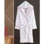 Red Hearts Embroidered Cotton Hooded Bathrobe, thumbnail 2 of 3