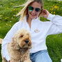 Personalised Half Zip Dog Lover Crest Sweatshirt, thumbnail 2 of 11