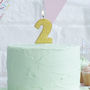 Gold Glitter Number Two Birthday Cake Candle, thumbnail 1 of 2