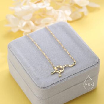 Dopamine Molecular Structure Pendant Necklace, 4 of 12
