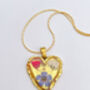 Real Blue Red Flowers Pendant Gold Leaf Necklace Hand Made, thumbnail 9 of 9