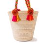 White Handwoven Straw Basket Bag, thumbnail 1 of 8