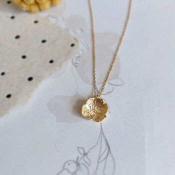 Small Daisy Pressed Flower Necklace Gold Plated, 3 of 9