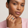 Women's Thick Stacking Ring With Turquoise Blue Stones, thumbnail 2 of 3