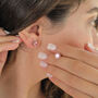 Pink Tourmaline Moissanite Crystal Silver Earrings, thumbnail 3 of 6
