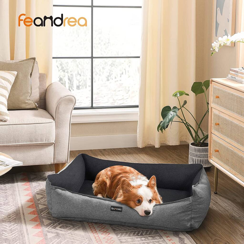 Grey Large Size Reversible Washable Dog Bed By Momentum