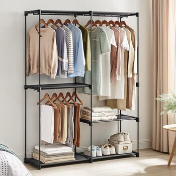 Clothes Wardrobe Hanging Rods Shelves Portable Closet, 2 of 11