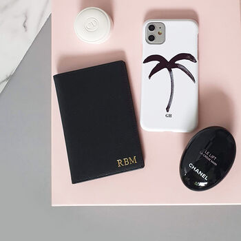 Monochrome Palm Tree Print Personalised Phone Case, 2 of 5