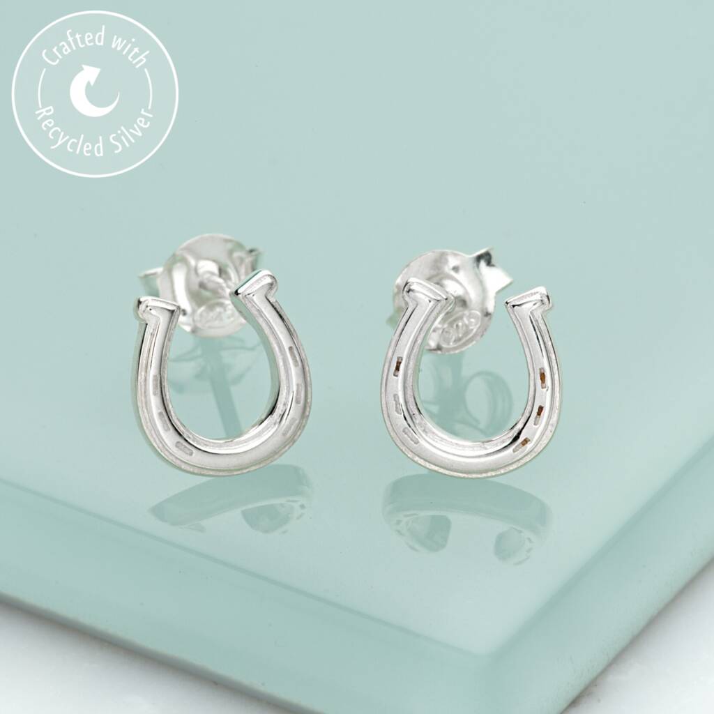 Sterling Silver Lucky Horseshoe Stud Earrings By Lily Charmed Sterling Sterling Silver Lucky Horseshoe Stud Earrings By Lily Charmed Sterling