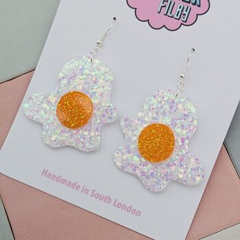 Large Fried Egg Earrings, 2 of 4