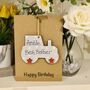 Personalised Brother Birthday Card Wooden Tractor, thumbnail 3 of 8