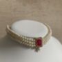Pink 18 K Gold Plated Handcrafted Pearl Choker Set, thumbnail 1 of 5
