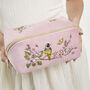 Pink Love Velvet Embroidered Cosmetic Pouch, thumbnail 1 of 7