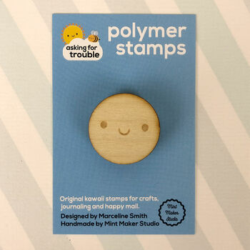 Kawaii Smiley Face Polymer Stamp, 3 of 5