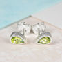 Peridot August Birthstone Rose/Gold Plated Earrings, thumbnail 3 of 5