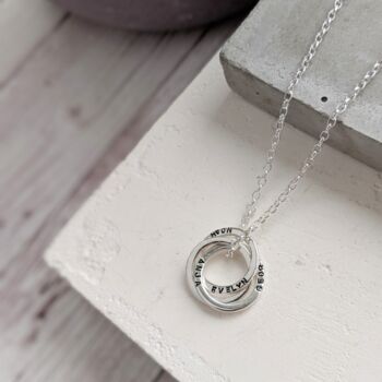 Personalised Interlocking Russian Ring Necklace, 3 of 10