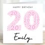 Personalised 20th Birthday Card For Her, thumbnail 1 of 2