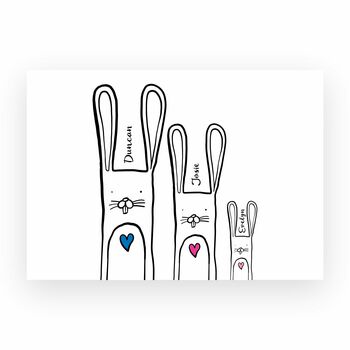Personalised Bunny Family Print, 9 of 10
