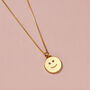 Happy Face Birthstone Disc Necklace, thumbnail 2 of 8