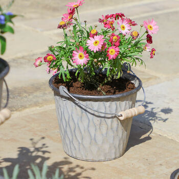 Set Of Four Vintage Rippled Bucket Planters, 6 of 10