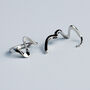Sterling Silver Wave Huggie Hoop Earrings, thumbnail 5 of 6