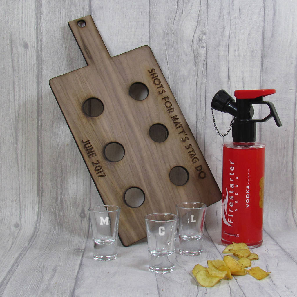 Personalised Shot Paddle Board And Shot Glasses, 1 of 3