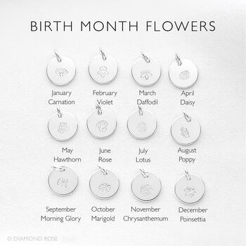 50th Birthday Bracelet – Initial Or Flower Charm Jewellery Gift For Her, 7 of 7