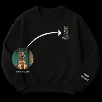 Embroidered Outline From Photo Unisex Sweatshirt, 2 of 8