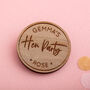 Personalised Wooden Hen Party Pin Badge, thumbnail 2 of 2