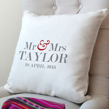 Personalised Mr And Mrs Cushion, 2 of 4