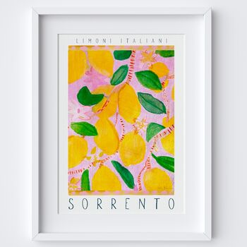 Italian Lemons Art Print Watercolour Italy Food Poster, 9 of 10