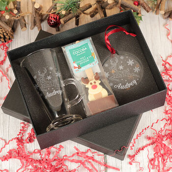 Reindeer Christmas Hot Chocolate Mug And Christmas Decoration Gift Box, 4 of 7
