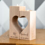 Personalised Husband And Wife Heart Candle Holder Set, thumbnail 4 of 4