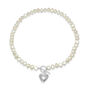 Amare Freshwater Pearl Necklace With Silver Heart, thumbnail 2 of 3
