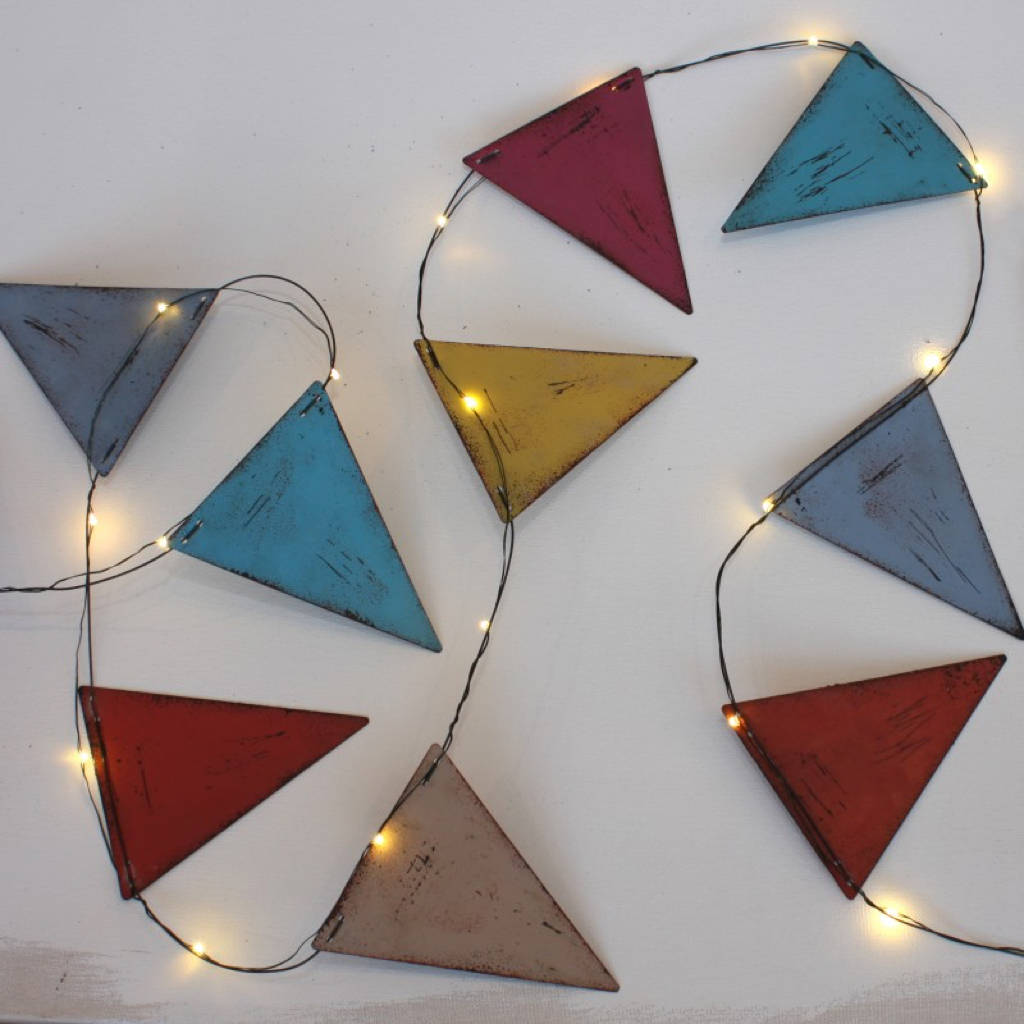 Handmade Metal Bunting String Lights By all things Brighton beautiful