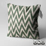 Green Zig Zag Hand Woven Ikat Cushion Cover, thumbnail 6 of 10