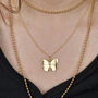 18ct Gold Plated Dainty Butterfly Charm Necklace, thumbnail 1 of 5