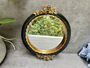 20cm Black And Gold Decorative Wall Mirror – Floral Motif, thumbnail 1 of 10