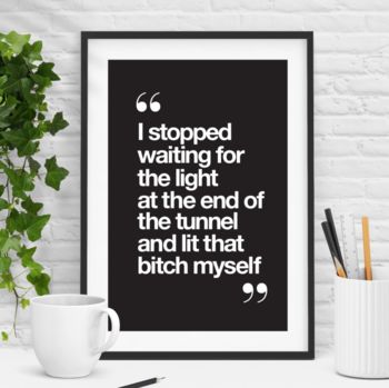 'Light At The End' Black And White Inspirational Print, 2 of 6