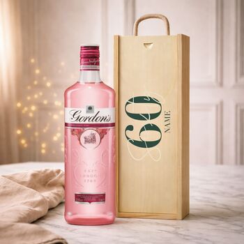 Personalised 60th Birthday Gin Gift Set With Custom Lid, 3 of 11