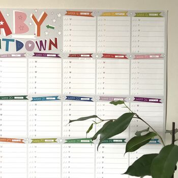 Baby Countdown Pregnancy Planner Wall Calendar, 6 of 12