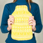 Soft Knitted Hot Water Bottle Nature Pattern Yellow, thumbnail 1 of 2