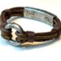 Personalised Mixed Brown Leathers Memorial Bracelet With 'Circle Of Life' Urn For Ashes, thumbnail 6 of 11