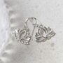 Sterling Silver Dangly Lotus Flower Earrings, thumbnail 5 of 7